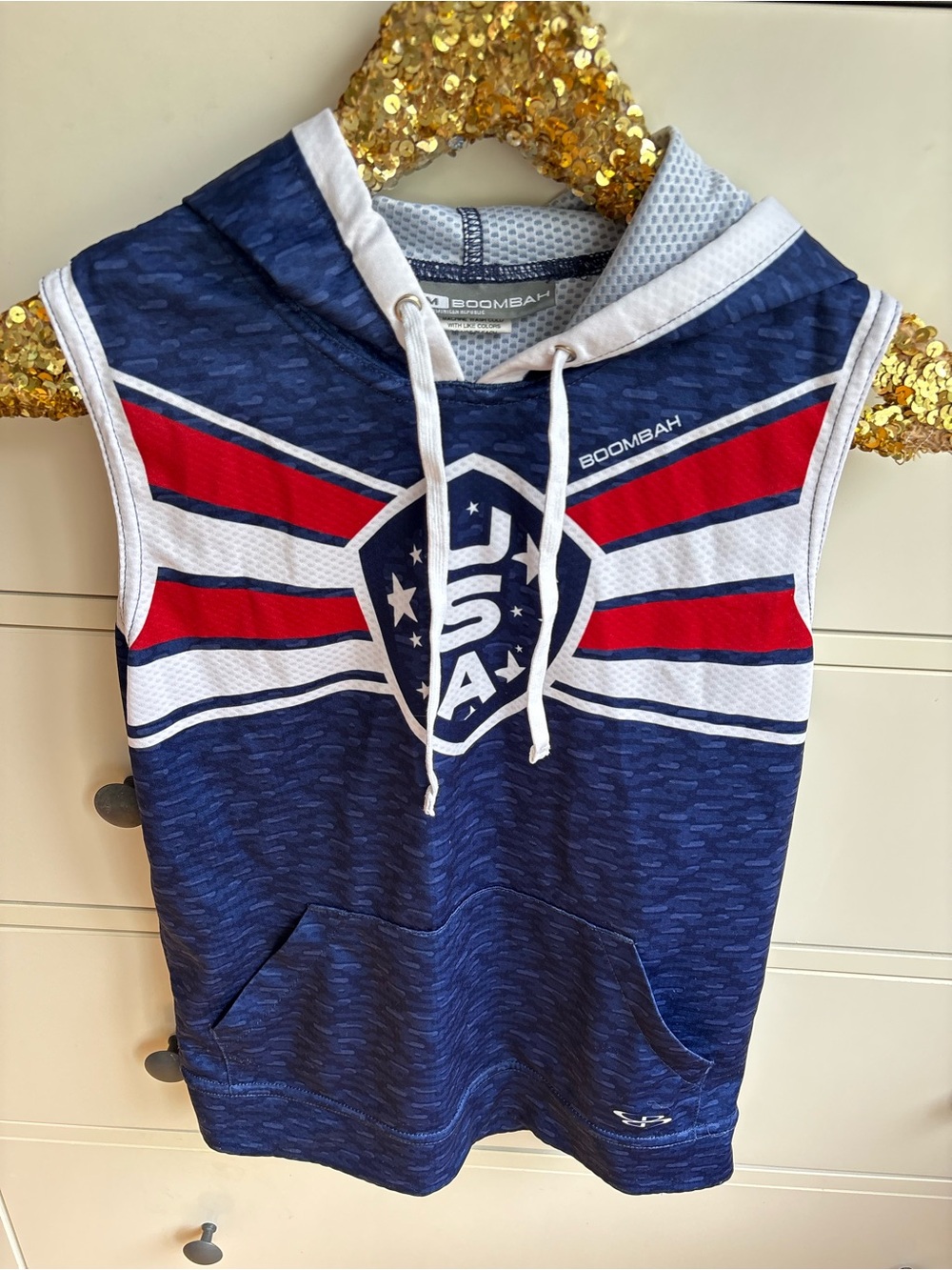 Boombah USA Patriotic Sleeveless Pullover Hoodie Kids' Navy Blue